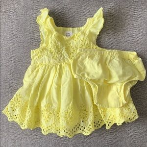 Bright yellow baby dress